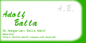 adolf balla business card